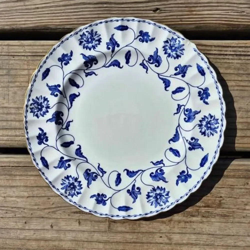 Antique Spode Blue Colonel (Gold Rim) 8